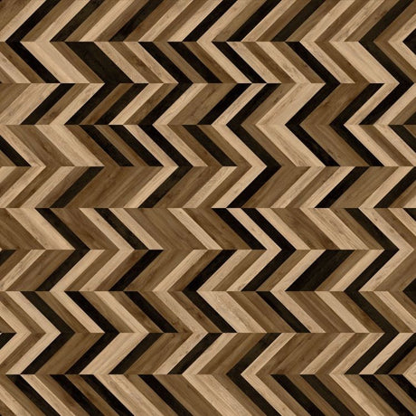 Topview van Moduleo Moods Chevron Trio 609 vloer in bruin met hongaarse punt-motief