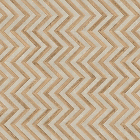 Topview van Moduleo Moods Chevron Wave 601 vloer in Grijs beige met hongaarse punt-motief