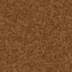 Topview van Moduleo Moods Hexagon Mono 612 vloer in warm bruin met hexagon-motief