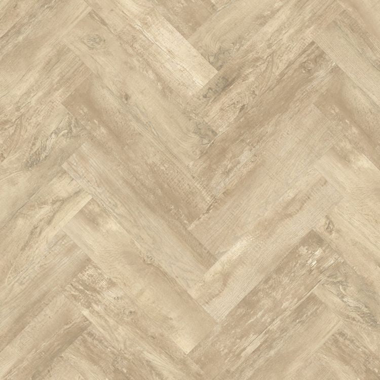 Topview van Moduleo Roots Herringbone Country Oak 54225 vloer in beige grijs met visgraat-motief