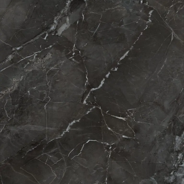 Topview van Muro waterbestendige wandpanelen marmer in zwart met tegel motief.