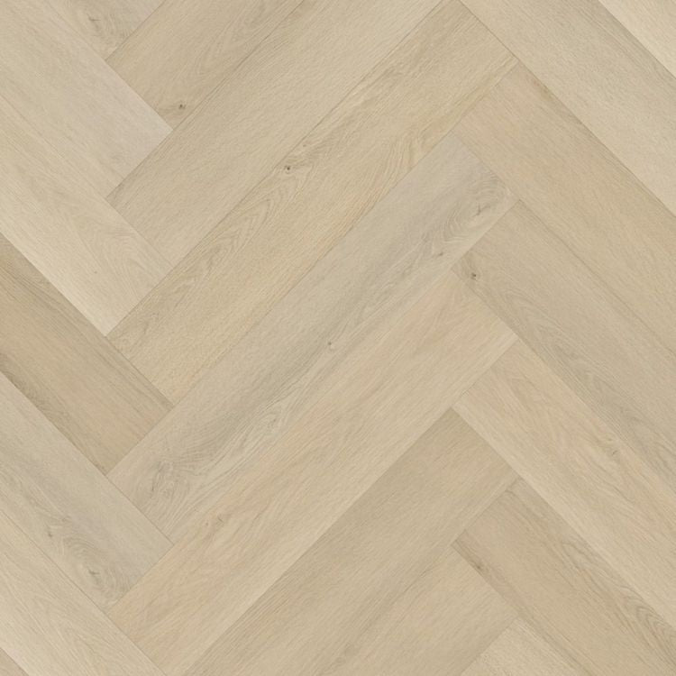 Topview van Ambiant Spigato Marento Beige vloer met visgraatmotief