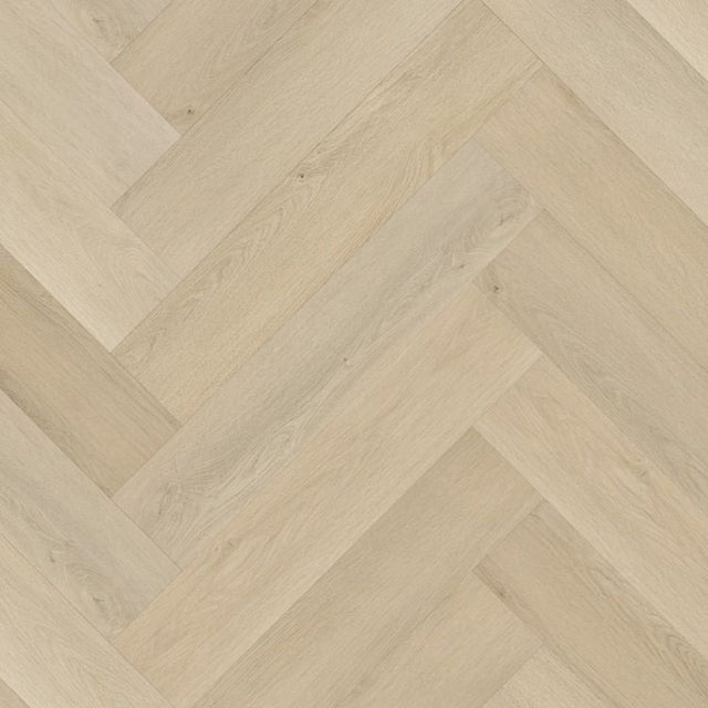 Topview van Ambiant Spigato Marento Beige vloer met visgraatmotief