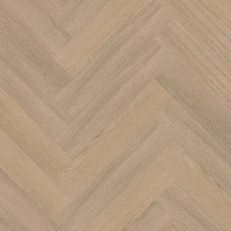 Topview van Ambiant Spigato Viranto Visgraat Warm Beige vloer met visgraatmotief