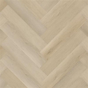 Topview van Ambiant Spigato Marento Click Light Oak vloer met visgraatmotief en klikverbinding