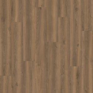 Topview van Tarkett ID Inspiration 55 Brook Oak Dark Brown vloer in Brook oak dark brown met rechte strook-motief
