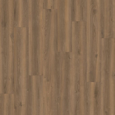 Topview van Tarkett ID Inspiration 55 Brook Oak Dark Brown vloer in Brook oak dark brown met rechte strook-motief