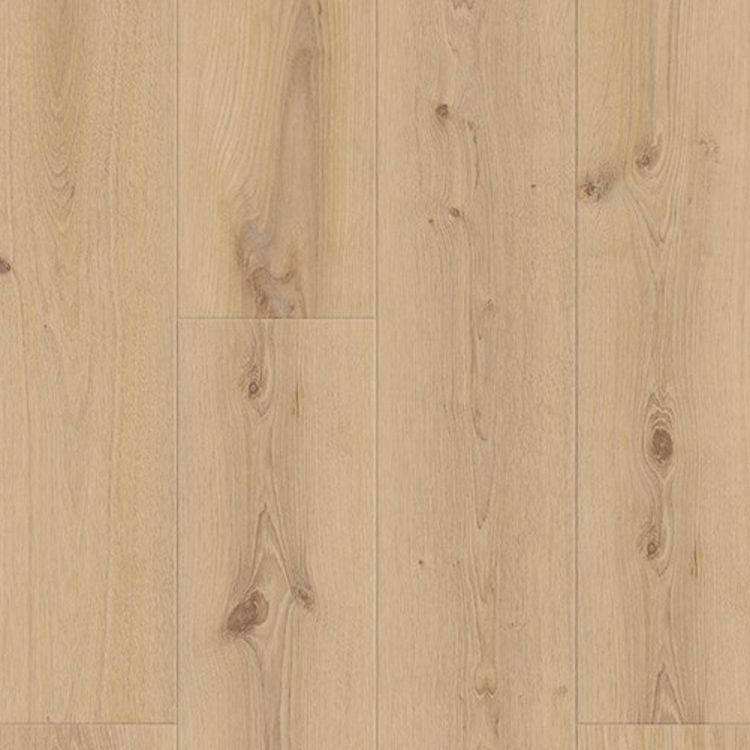 Topview van Tarkett ID Inspiration 55 Delicate Oak Almond vloer in delicate oak almond met rechte strook-motief