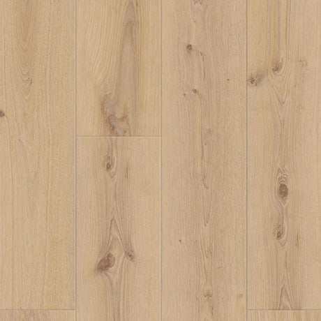 Topview van Tarkett ID Inspiration 55 Delicate Oak Almond vloer in delicate oak almond met rechte strook-motief