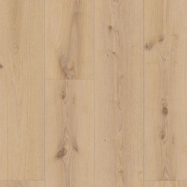 Topview van Tarkett ID Inspiration 55 Delicate Oak Almond vloer in delicate oak almond met rechte strook-motief