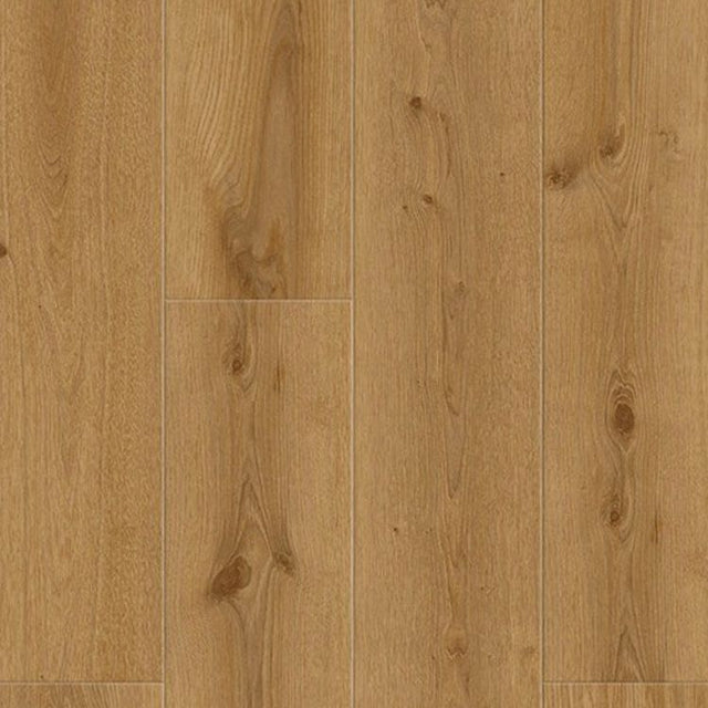 Topview van Tarkett ID Inspiration 55 Delicate Oak Toffee vloer in delicate oak toffee met rechte strook-motief
