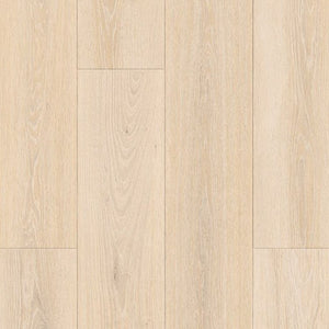 Topview van Tarkett ID Inspiration 55 Highland Oak Cream vloer in highland oak cream met rechte strook-motief