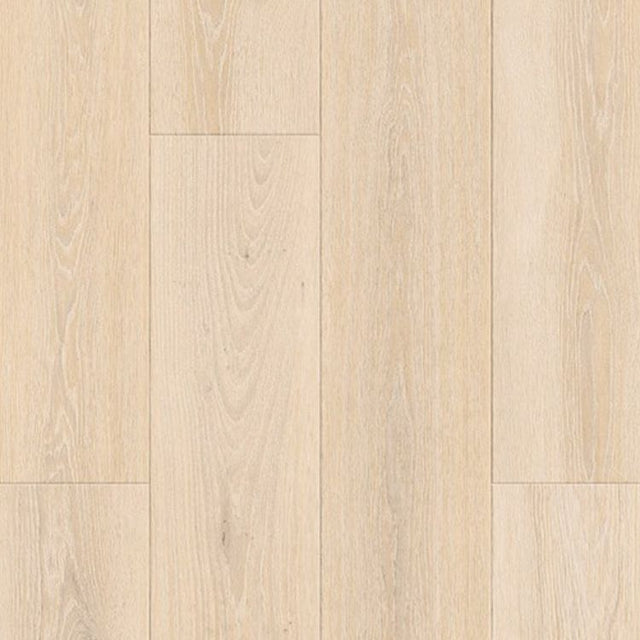 Topview van Tarkett ID Inspiration 55 Highland Oak Cream vloer in highland oak cream met rechte strook-motief