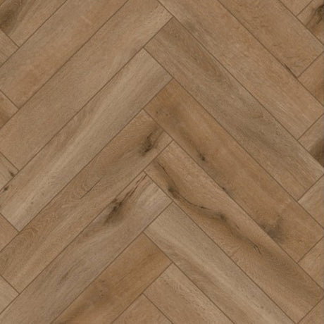 Topview van Gelasta Callisto Visgraat Natural Oak Dark vloer in eiken donker met visgraat-motief