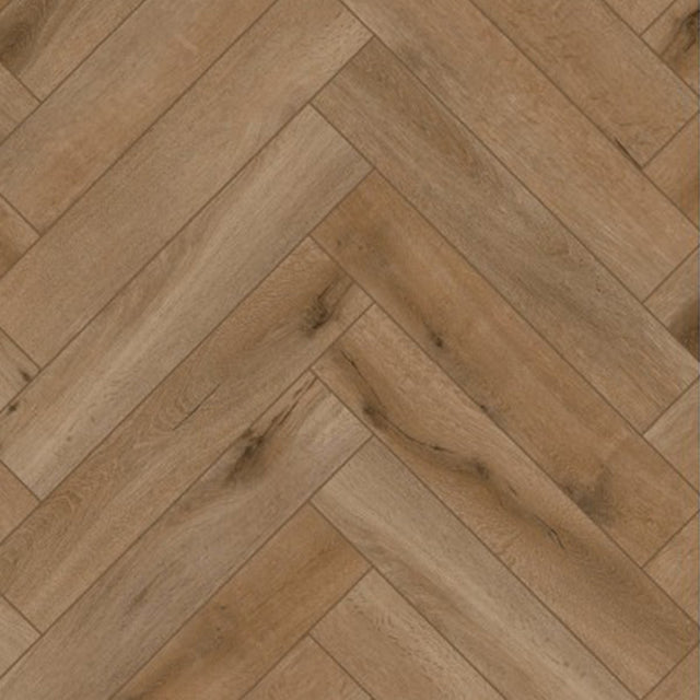 Topview van Gelasta Callisto Visgraat Natural Oak Dark vloer in eiken donker met visgraat-motief