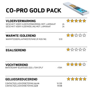 Co-pro gold-pack - Geluiddempende Ondervloer en geschikt voor vloerverwarming