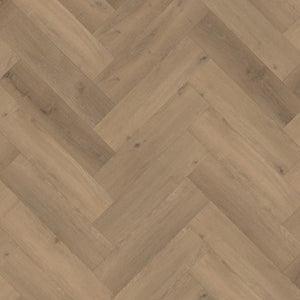 Topview van Gelasta Vario Visgraat Rigid Click Prestige Oak Smoked vloer in eiken smoked met visgraat-motief 