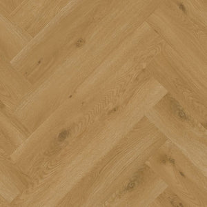 Topview van Quick Step Pristine Ocean Bliss Warme Honing vloer in Beige eiken met visgraat-motief